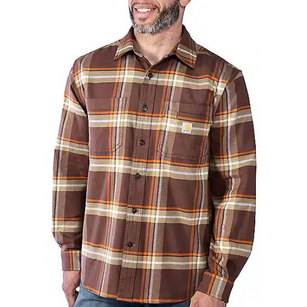 RUGGED FLEX™ RELAXED FIT MIDWEIGHT FLANNEL LONG-SLEEVE PLAID SHIRT