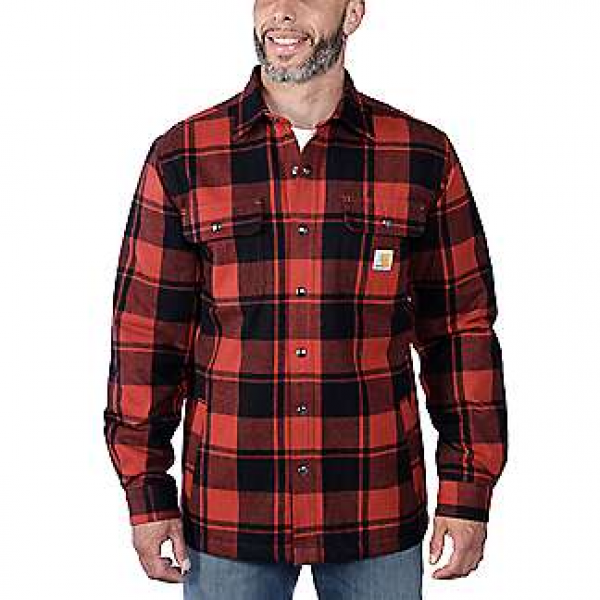 RELAXED FIT HEAVYWEIGHT FLANNEL SHERPA-LINED SHIRT JAC