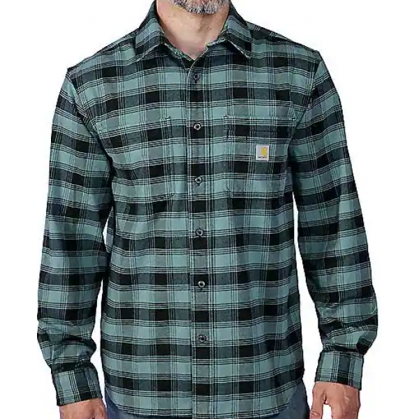 RUGGED FLEX™ RELAXED FIT MIDWEIGHT FLANNEL LONG-SLEEVE PLAID SHIRT